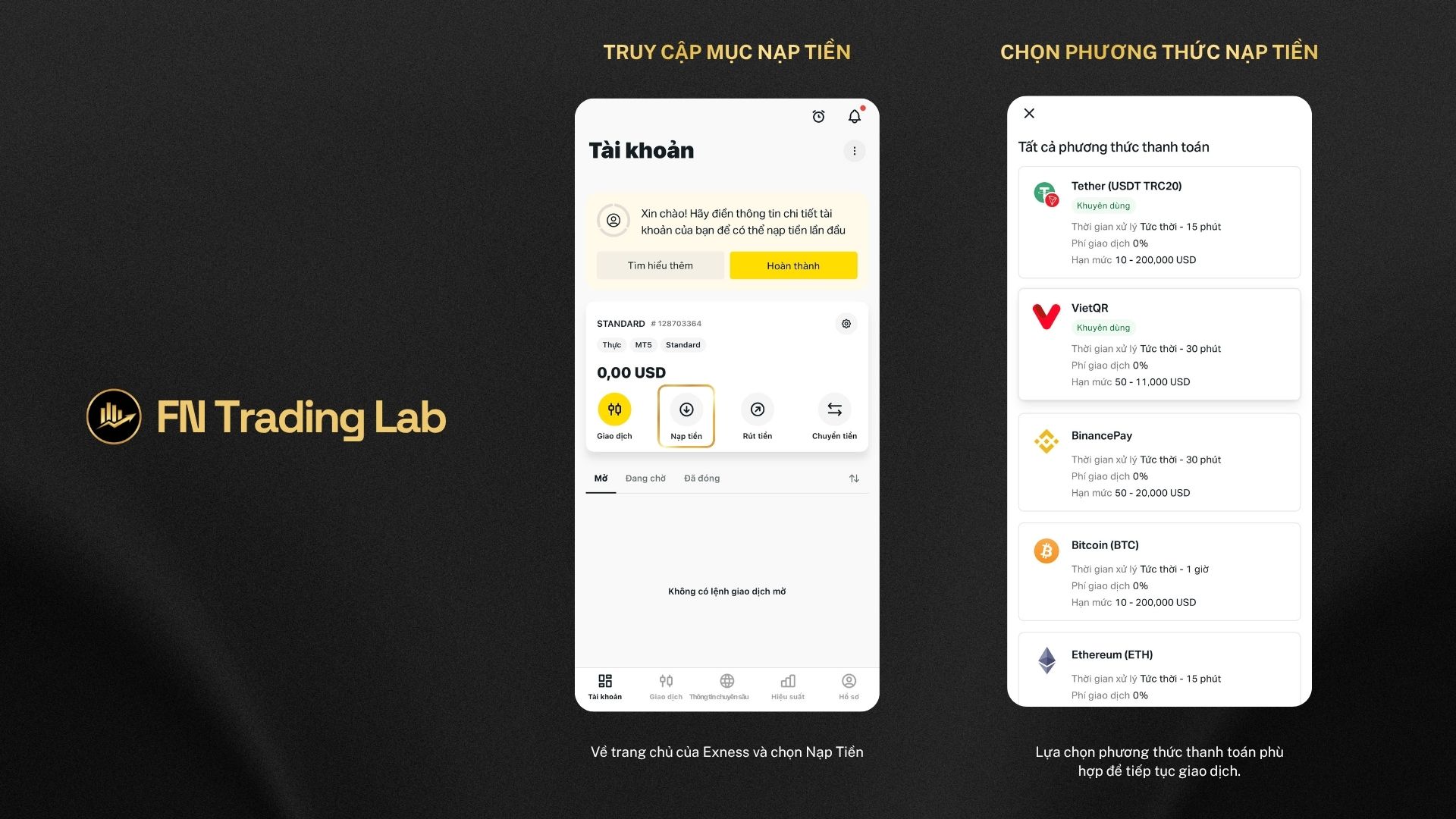 Nạp Tiền Và Bắt Đầu Giao Dịch
