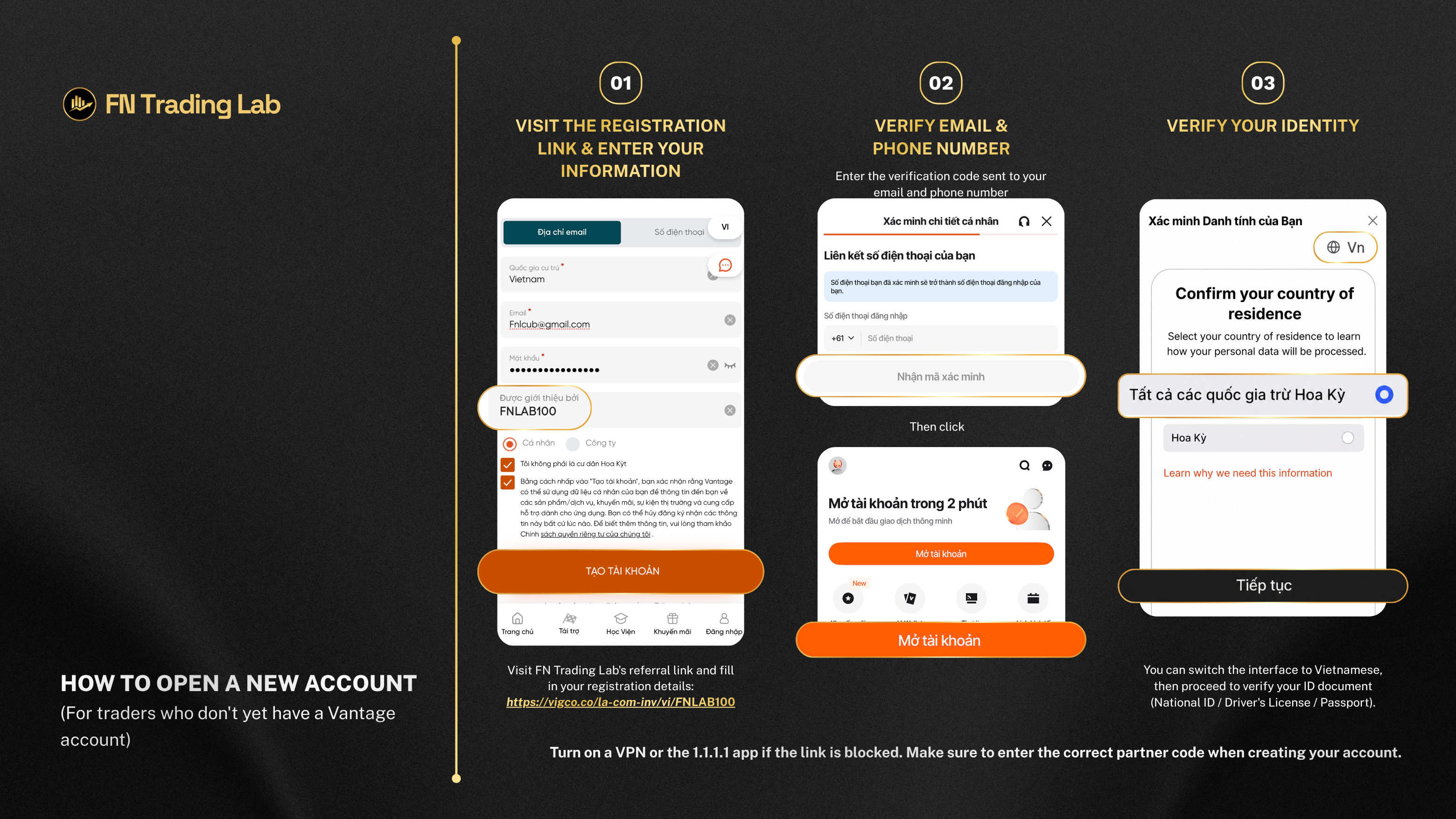 Register a Vantage Account