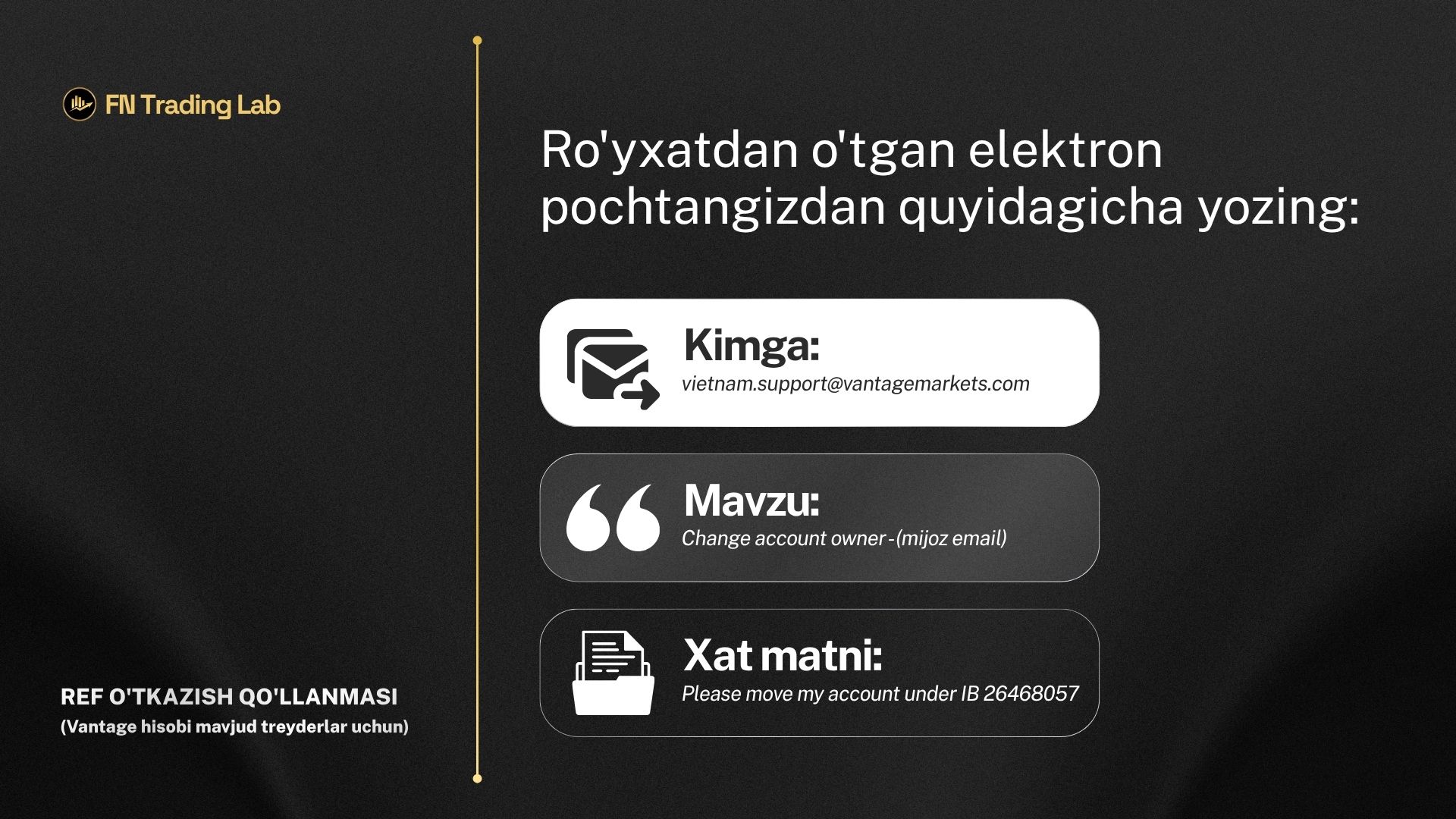 REF O'TKAZISH QO'LLANMASI